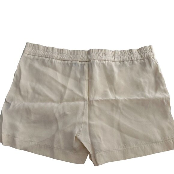 Zara Woman Ivory Elastic Waist Drawstring Shorts Size S Pockets Lightweight - Picture 7 of 8